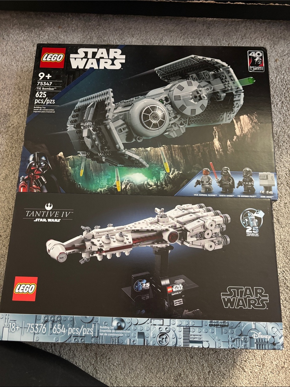 LEGO Star Wars Gray and White TIE Bomber & Tantive IV Dual Display Set
